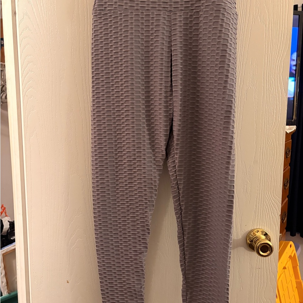 Textured Gray Leggings